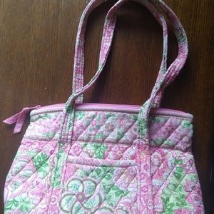 NWOT Vera Bradley Pink and Green Quilted Purse